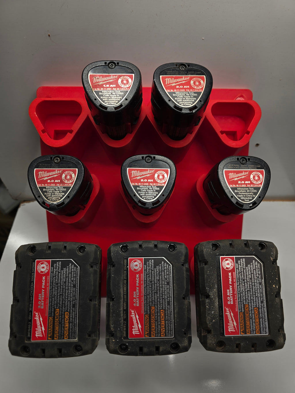 10-Bay Battery Rack for M12 Batteries *ABS