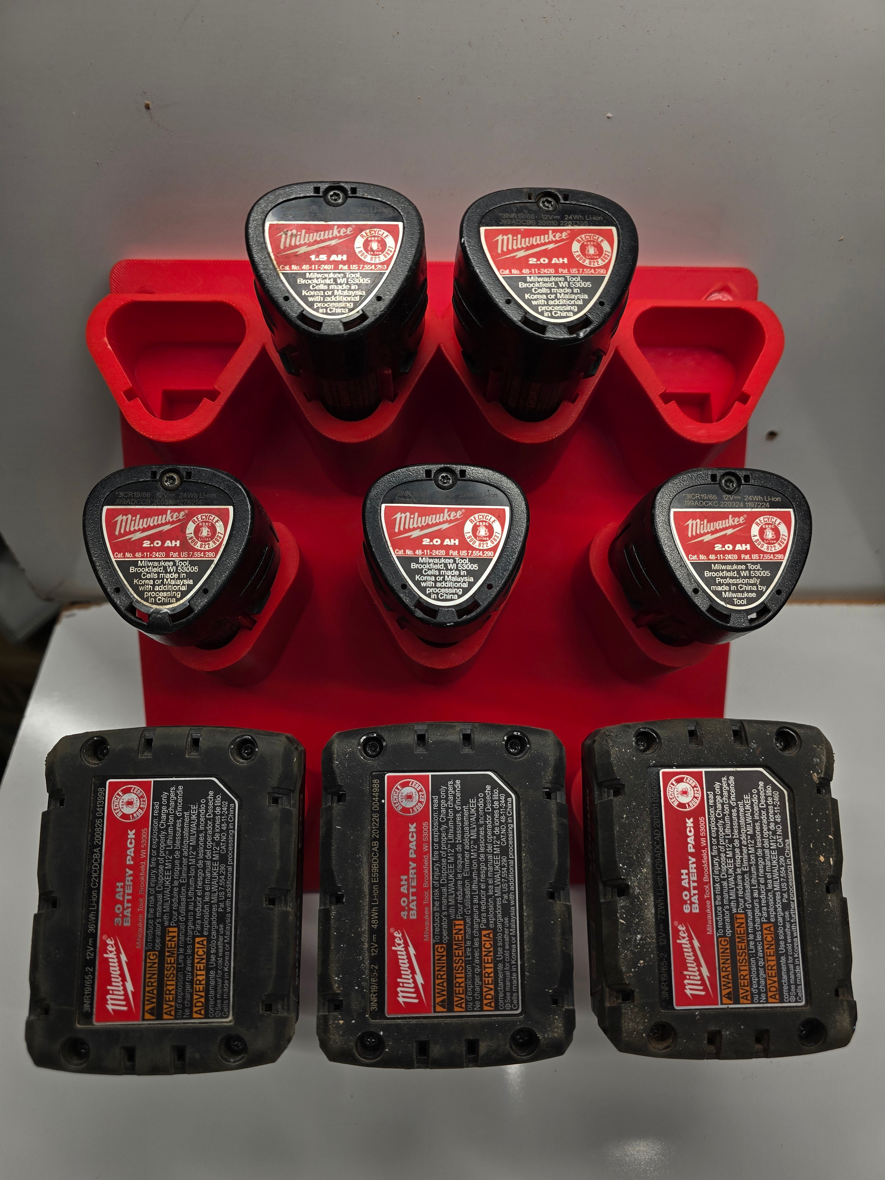 10-Bay Battery Rack for M12 Batteries *ABS