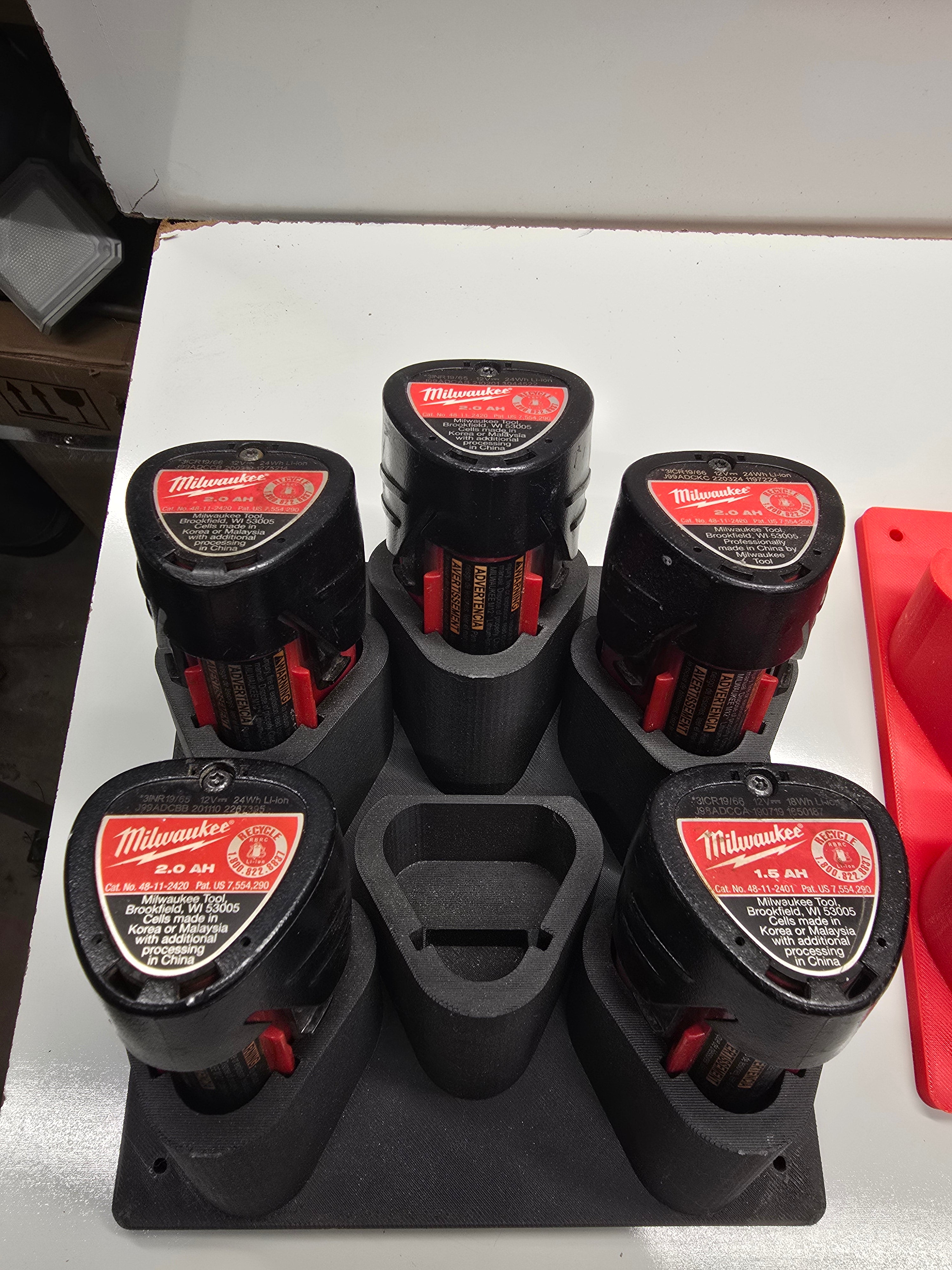 Battery Rack for Milwaukee M12 Batteries 6-bay *ABS