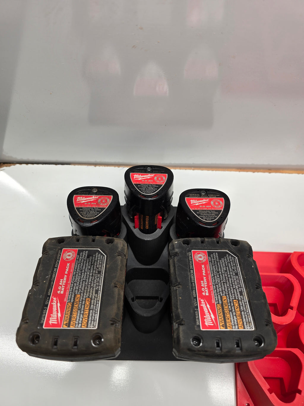 Battery Rack for Milwaukee M12 Batteries 6-bay *ABS