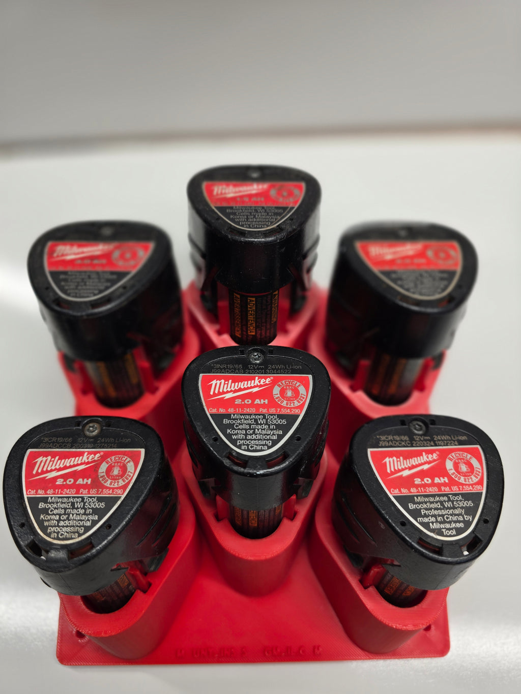 Battery Rack for Milwaukee M12 Batteries 6-bay *ABS