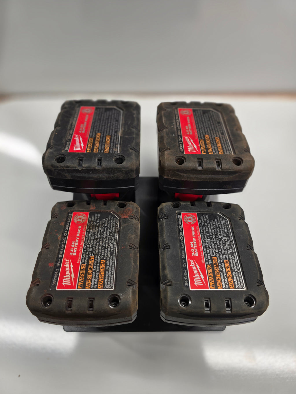 Battery Rack for Milwaukee M12 Batteries 4-bay *ABS