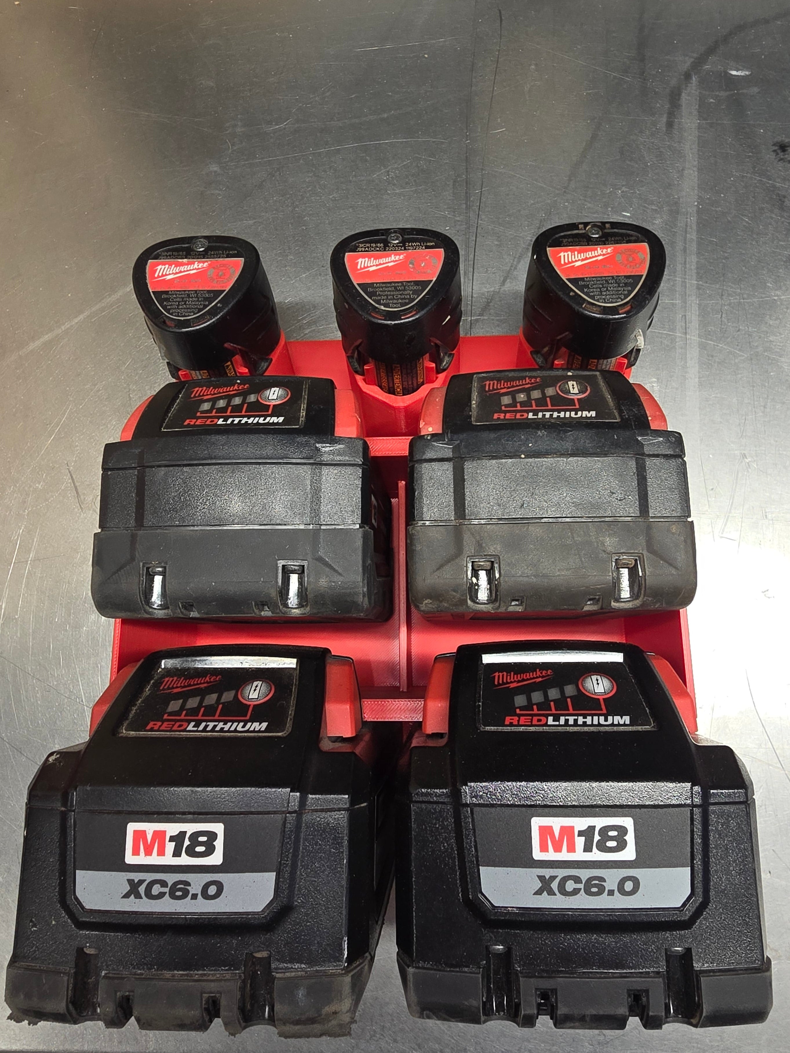 Combo Battery Rack for Milwaukee M12/M18 Batteries *ABS