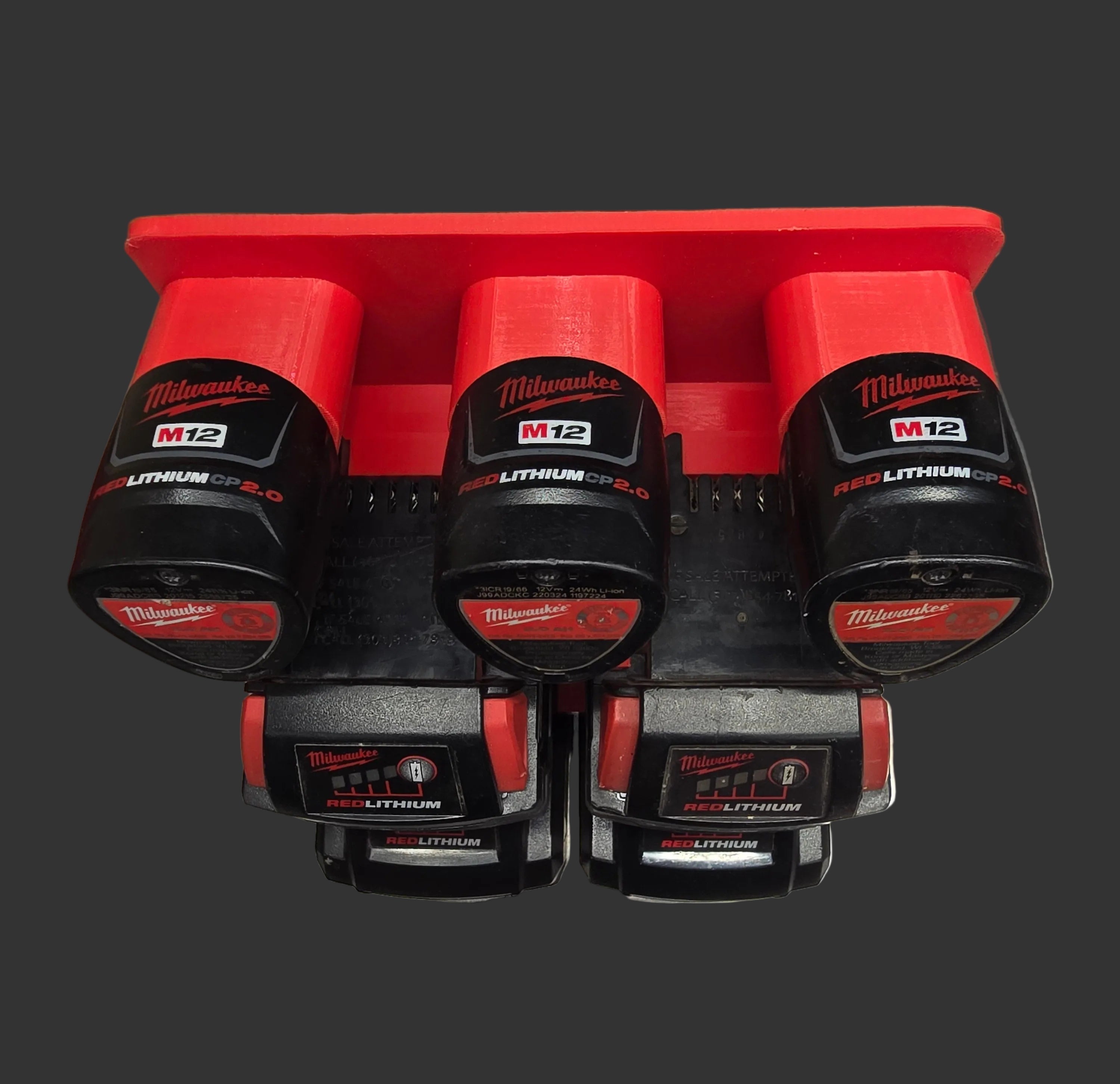 Combo Battery Rack for Milwaukee M12/M18 Batteries *ABS