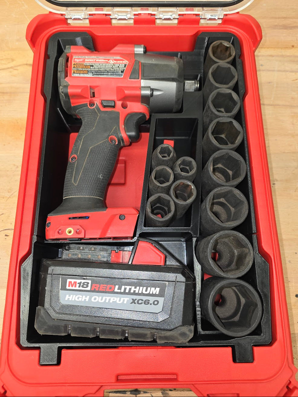 Insert for Milwaukee Packout M18 Mid-Torque Impact, Sockets & Battery