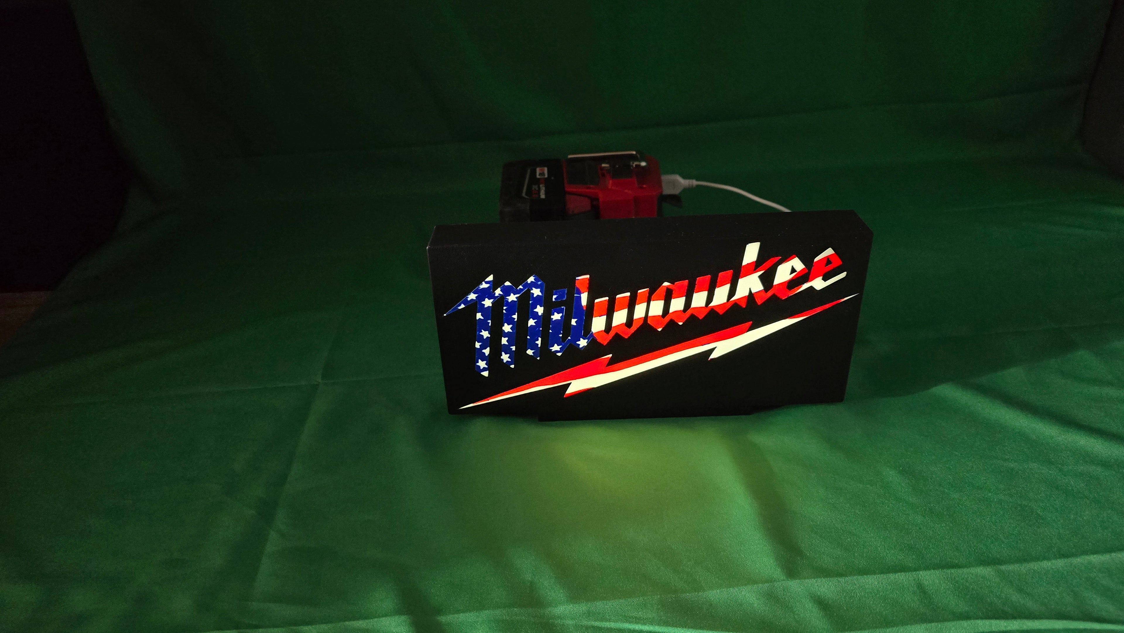 Milwaukee Patriotic Themed Custom LED Light Box