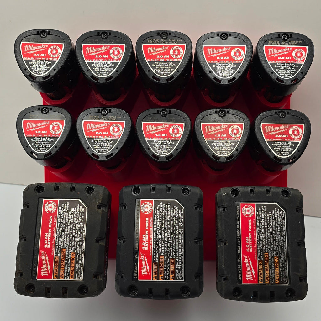 13-Bay Battery Rack for M12 Batteries *ABS