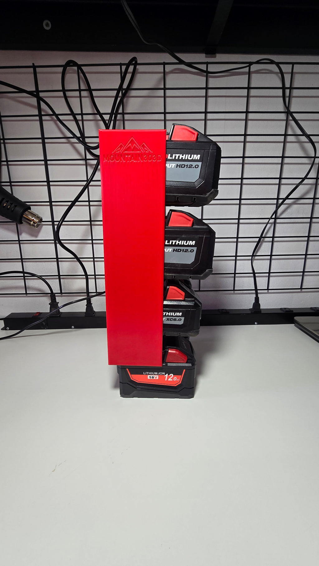 THE BEAST Battery Rack for Large Milwaukee M18 Batteries 8-bay *ABS