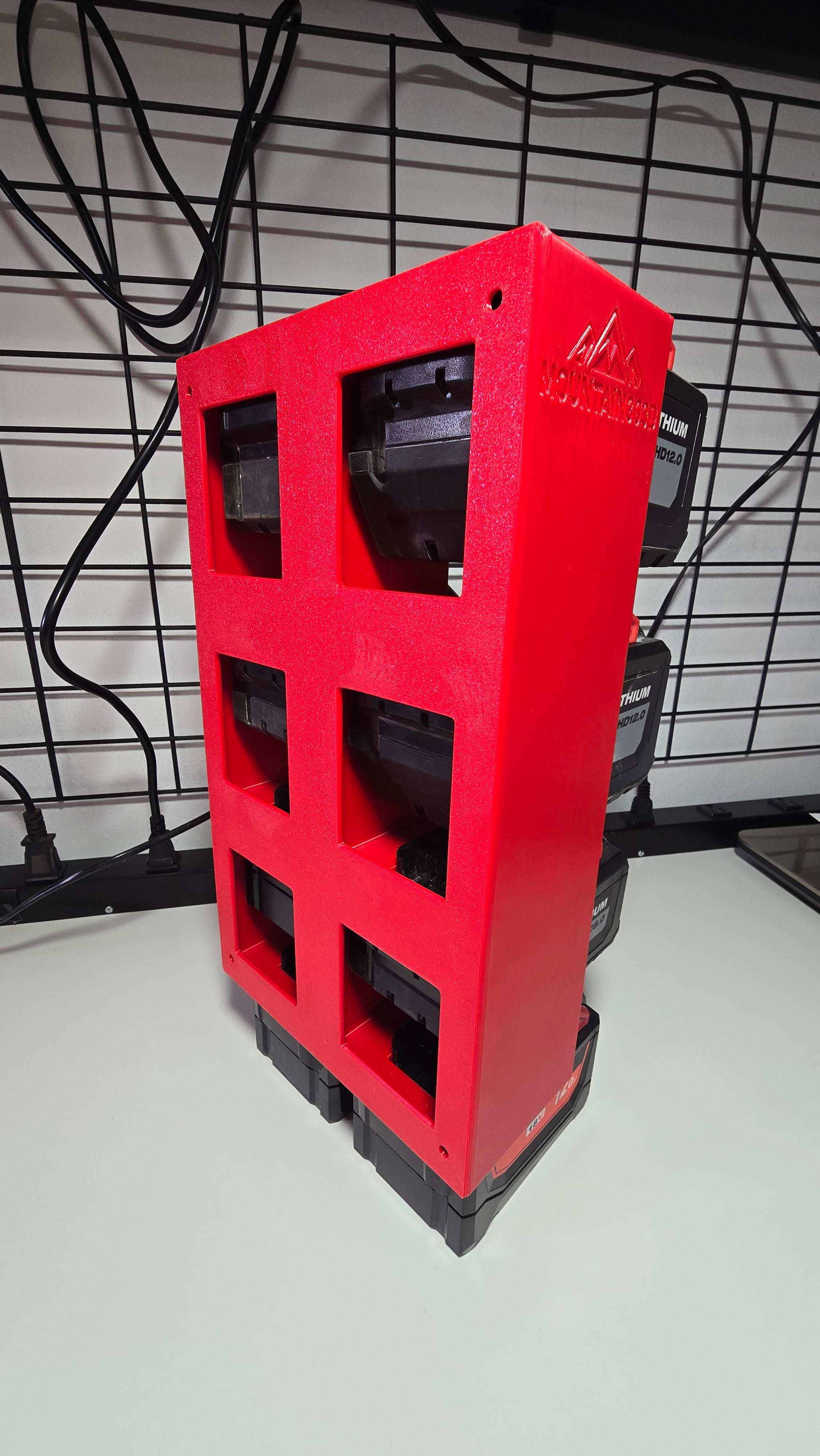 THE BEAST Battery Rack for Large Milwaukee M18 Batteries 8-bay *ABS