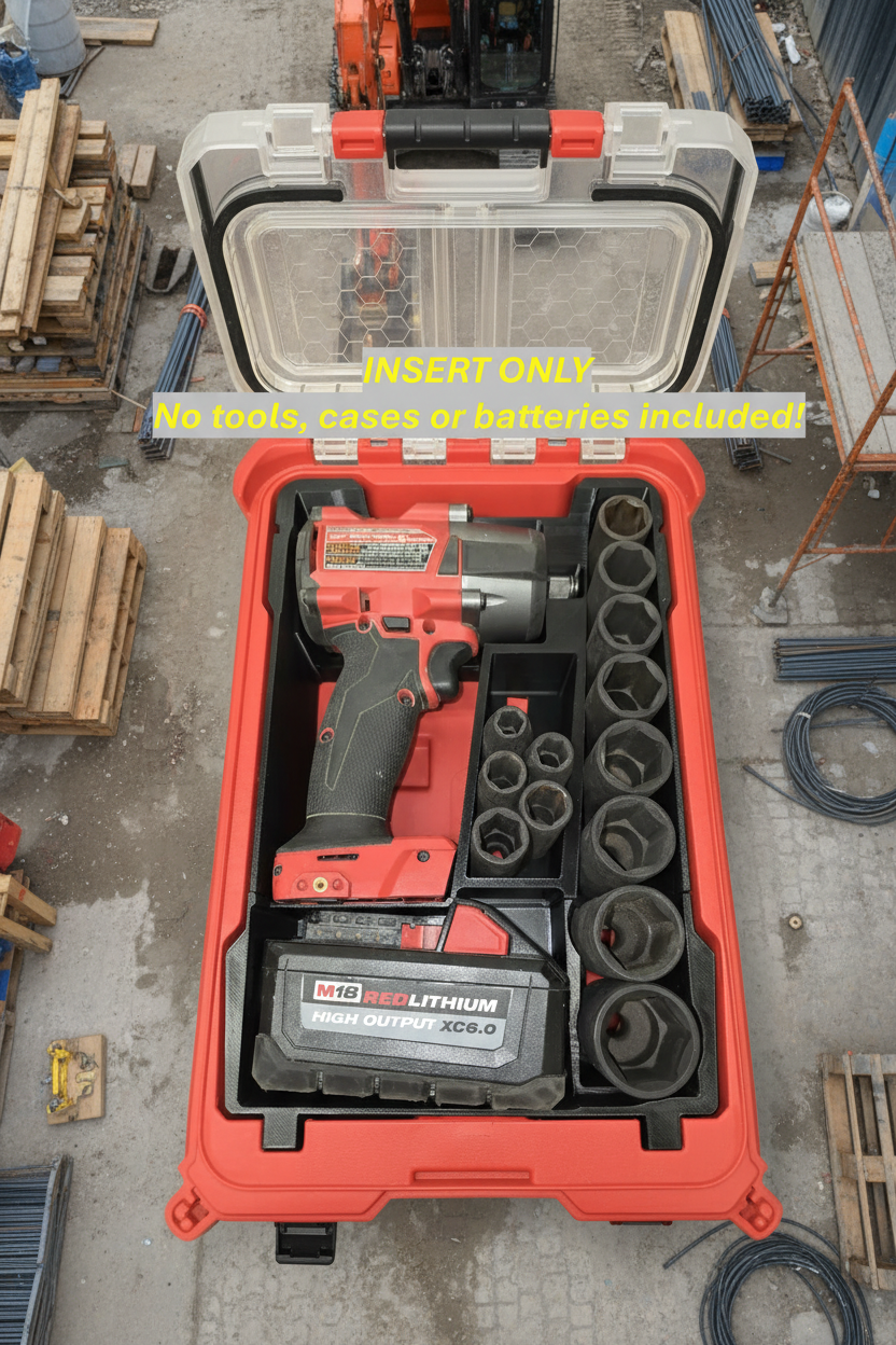 Insert for Milwaukee Packout M18 Mid-Torque Impact, Sockets & Battery